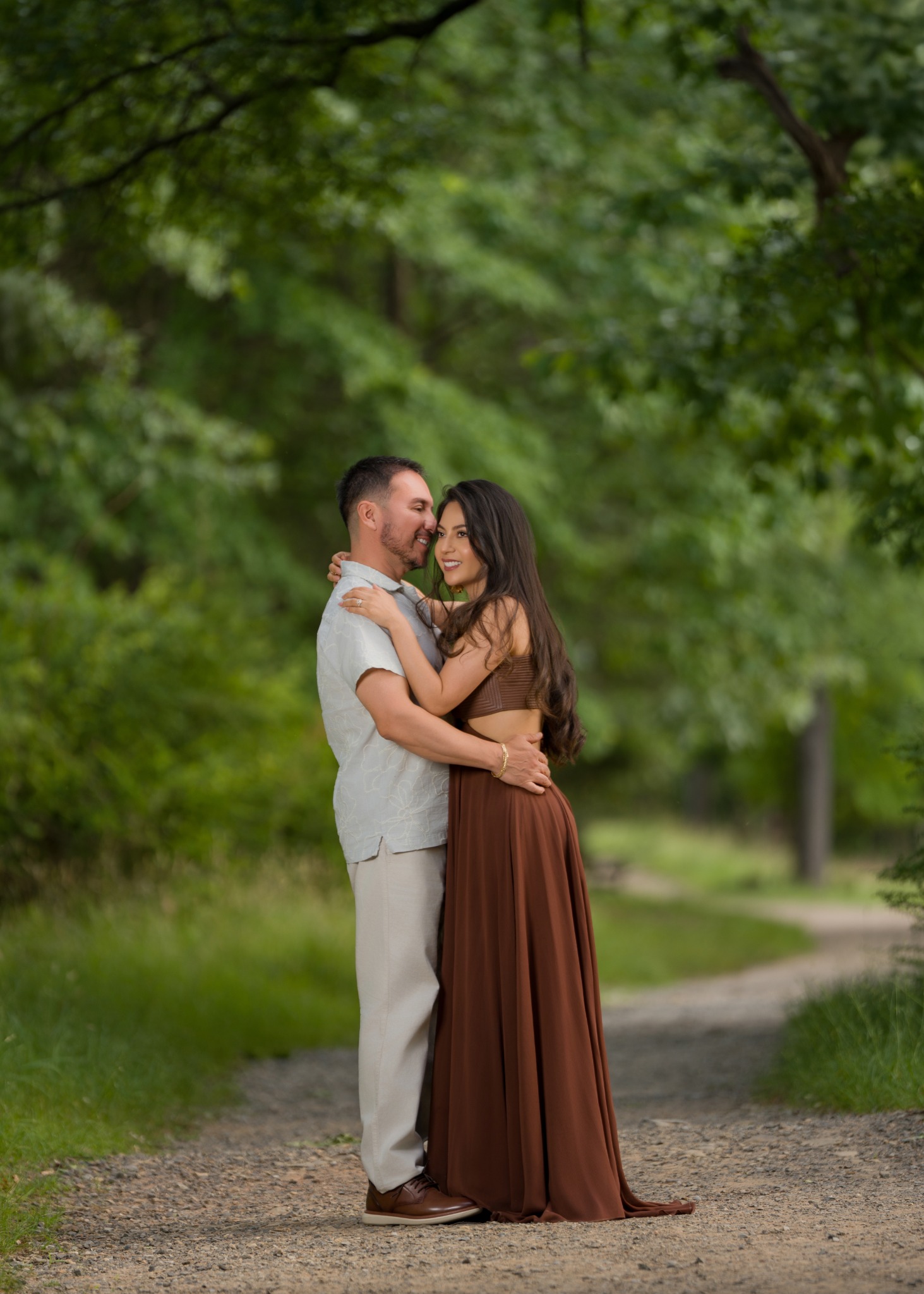 Karem and Eduardo sharing a quiet embrace